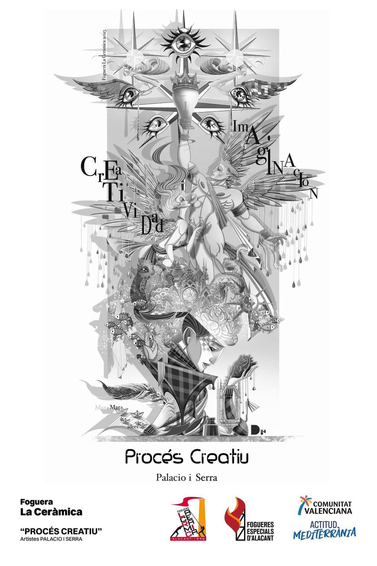 Boceto de la hoguera de La Ceràmica bajo el lema "Procés Creatiu"