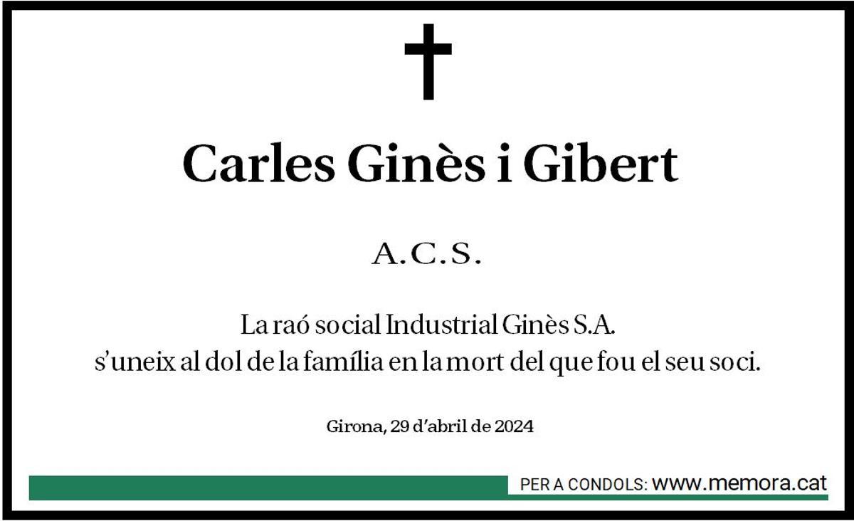 Carles Ginès i Gibert.
