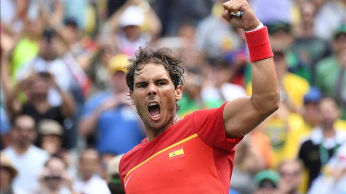 Rafa Nadal celebra su pase a cuartos de final