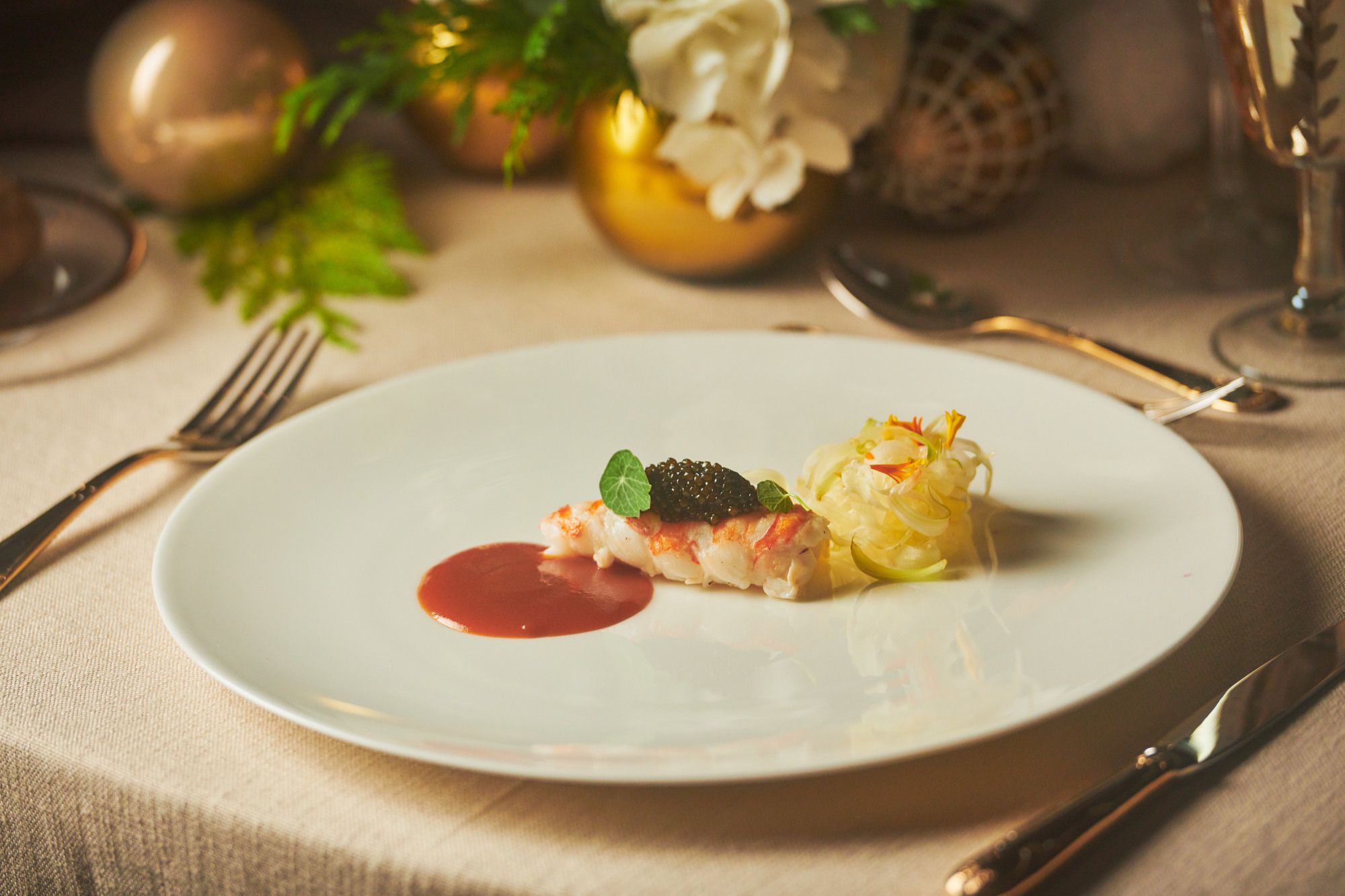 Cigala en su jugo  para la cena de Nochevieja en el Four Seasons.