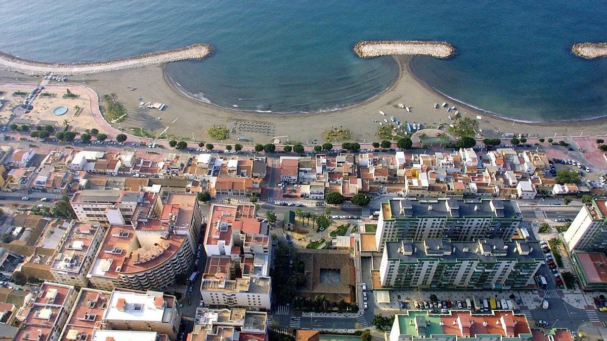 Vista aérea del litoral de Málaga.