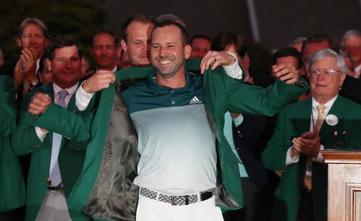 Sergio García con su Chaqueta Verde en 2017.