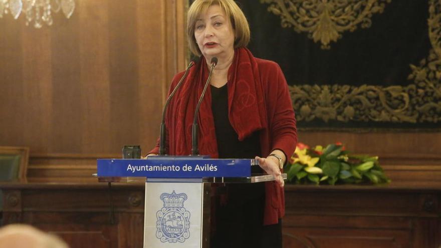 Mariví Monteserín en el Ayuntamiento de Avilés