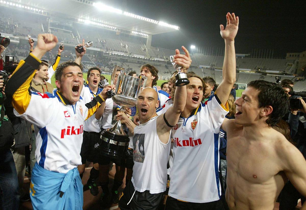 Galletti celebra junto a sus compañeros el triunfo final ante el Real Madrid