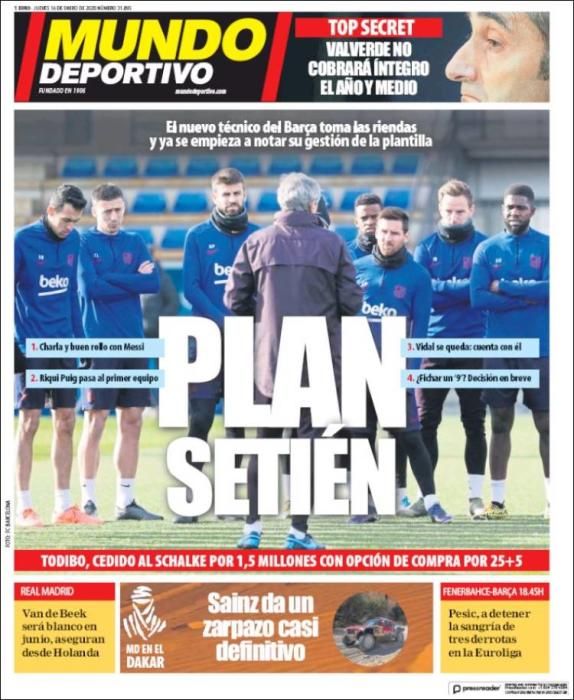 Portada MUNDO DEPORTIVO jueves 16 enero 2020