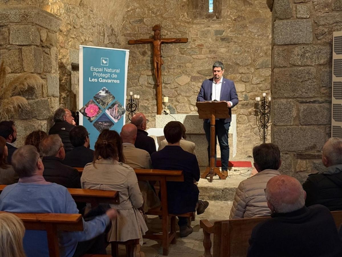 Pau Presas durant l'acte commemoratiu dels cinquanta anys del Manifest de les Gavarres