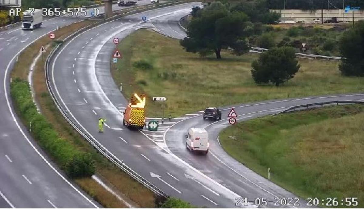 Desvío habilitado a consecuencia del accidente.