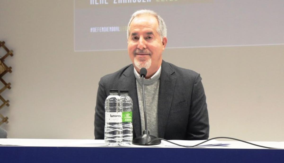 El presidente del Real Zaragoza, en una Junta General de Accionistas.