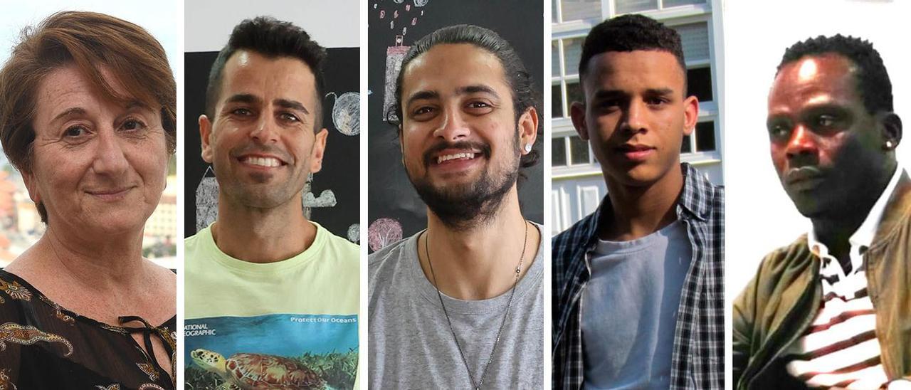 De izquierda a derecha: Fadile Charmi, Vajdhid, Juman, Brahim Ben Kazel y Austin Bruel Curtis