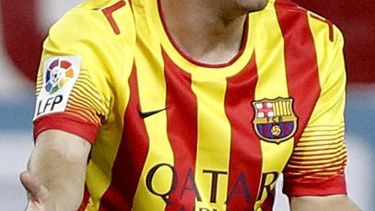 La camiseta cuatribarrada del Barça, con el escudo de la LFP.