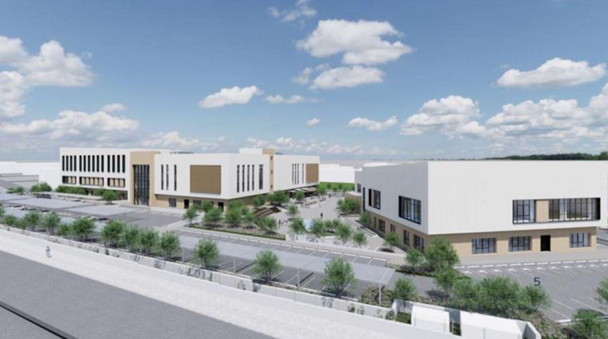 Recreación de los nuevos edificios con los que contará el nuevo Centro de Control de Vuelos de Baleares, que cambia Son Sant Joan por Son Bonet