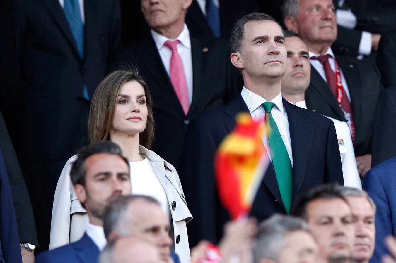 Letizia Ortiz y Felipe VI durante la final de la Copa del Rey