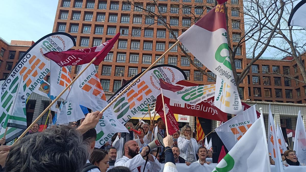 Movilizaciones de médicos en Madrid en febrero