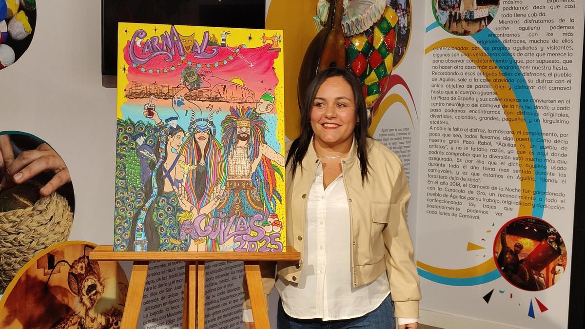 Irina Cazorla, autora del cartel, durante su presentación.