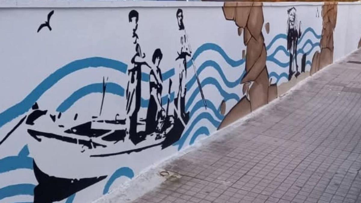 Un enorme mural en Arcade rinde homenaje a Xosé Solla