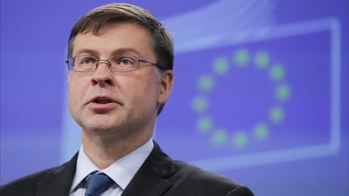 El vicepresidente de la Comisión Europea, Valdis Dombrovskis, responsable de las propuestas para culminar la Unión Bancaria.