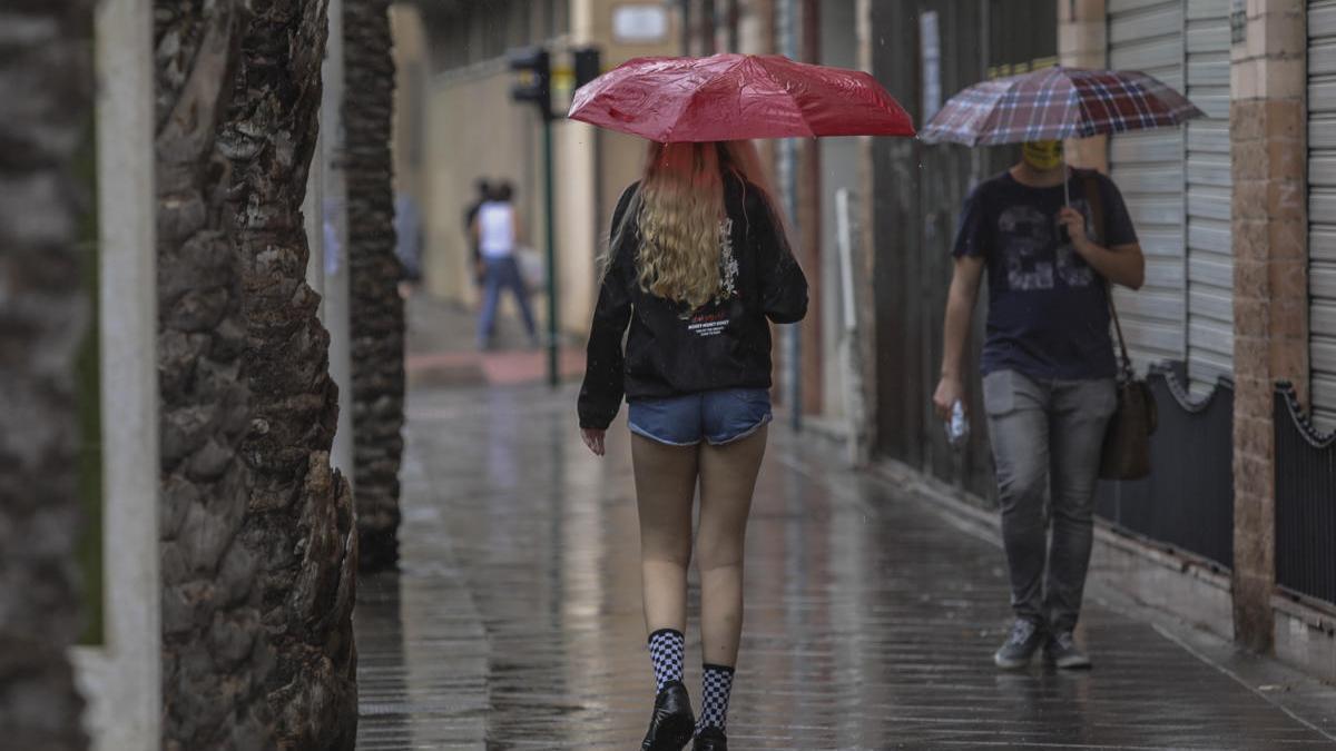 Lluvia en la tarde del sábado en Elche