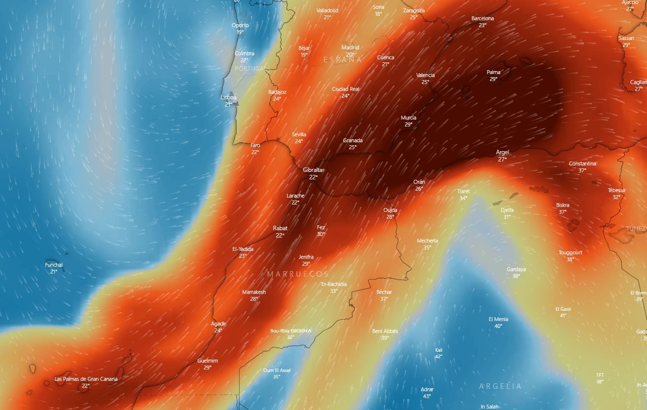 Estimación de la nube de dióxido de azufre para mañana, sábado.