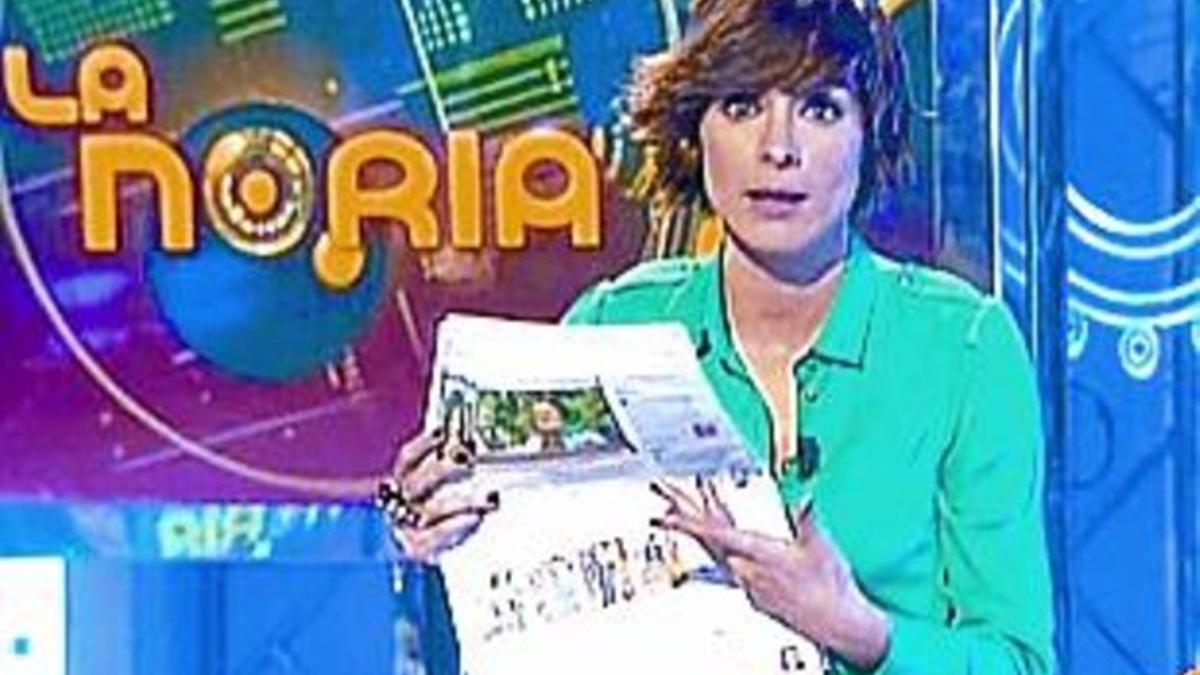 Sandra Barneda, en su 'papelón' de 'La noria' (Tele 5).