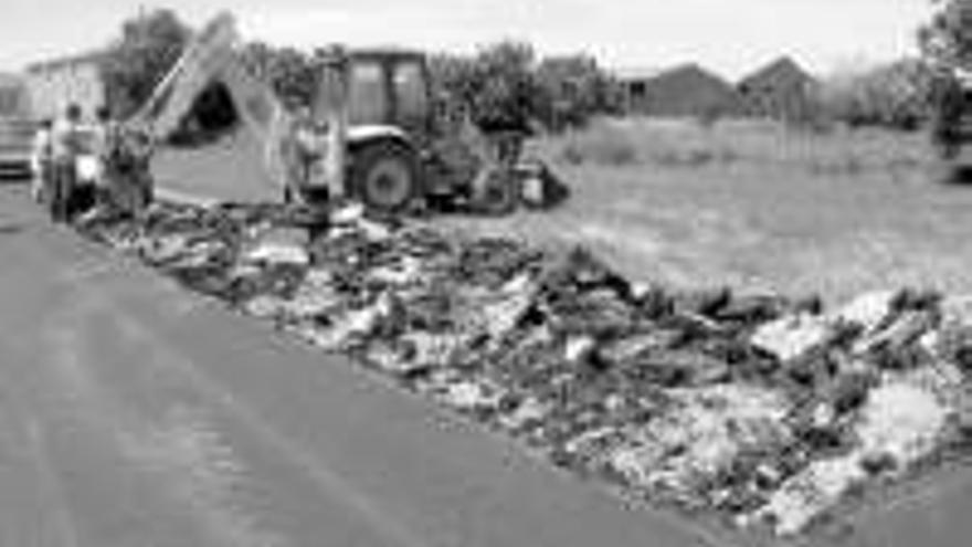 Destrozan una obra de Fomento al creer que invadía su terreno