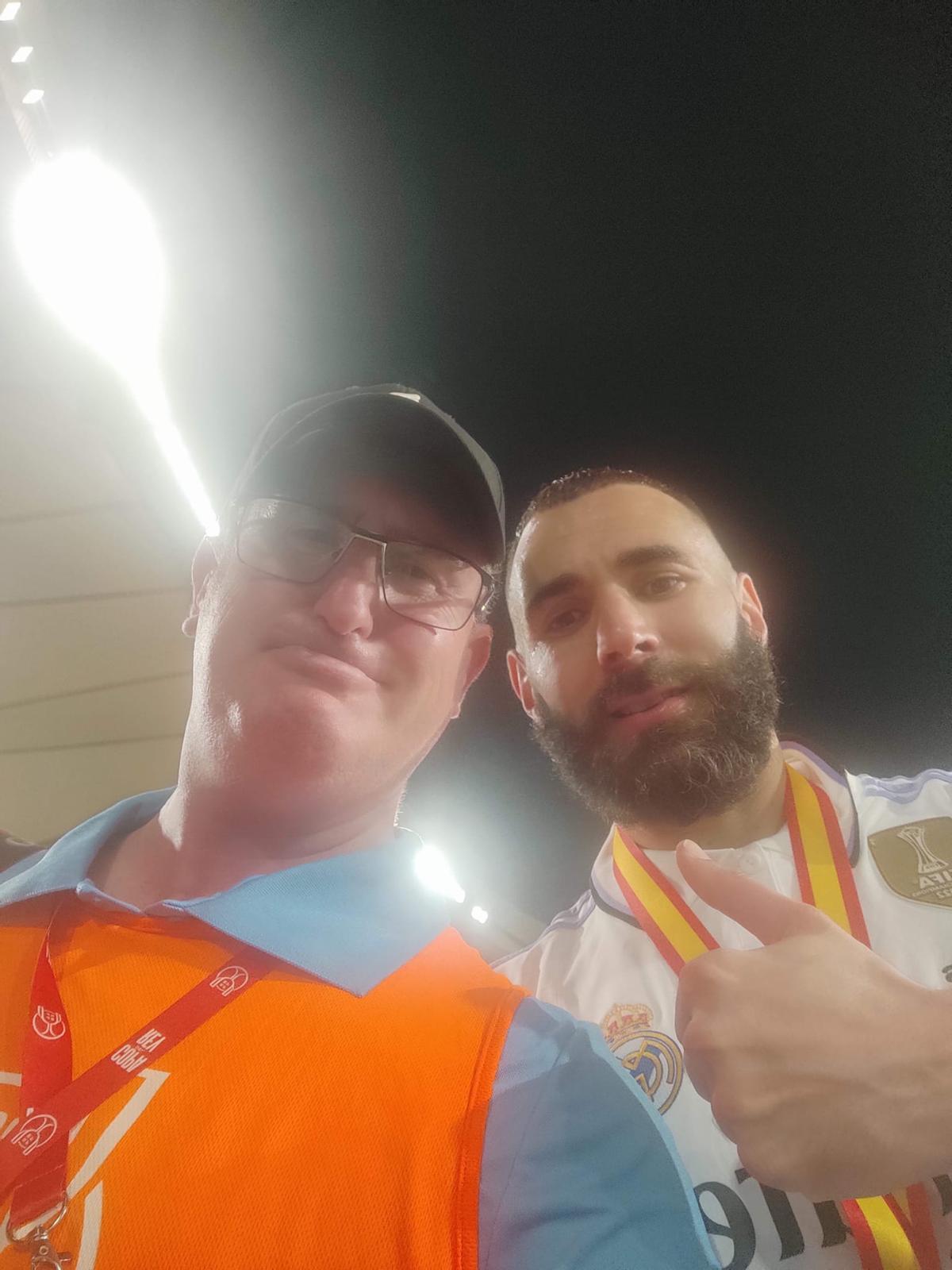 Manu y Karim Benzema.