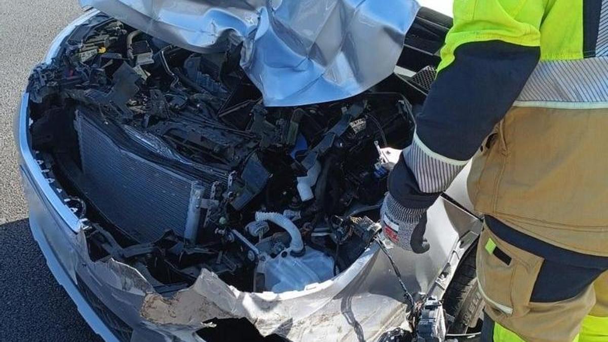 Uno de los vehículos siniestrados.