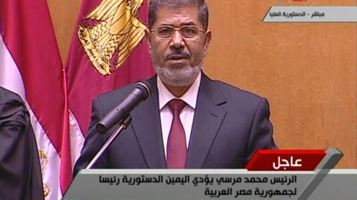 Mohamed Mursi, este sábado durante el juramento de su cargo