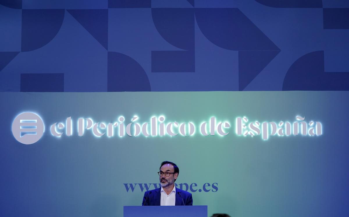 El director de El Periódico de España, Fernando Garea, en la presentación de la nueva cabecera de Prensa Ibérica.