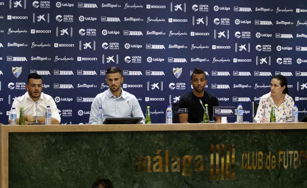 El Málaga CF presenta a Sadiku , González, y Benkhemassa