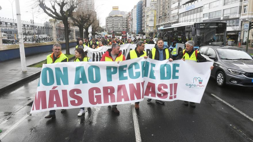 Los ganaderos protestan en A Coruña