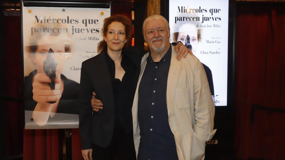 Clara Sanchís y Mario Gas, este miércoles, durante la presentación de la obra en el Teatro Principal.