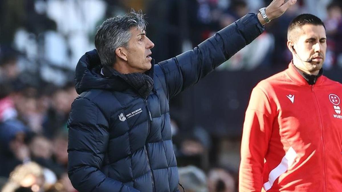 Imanol Alguacil, en el partido de Vallecas