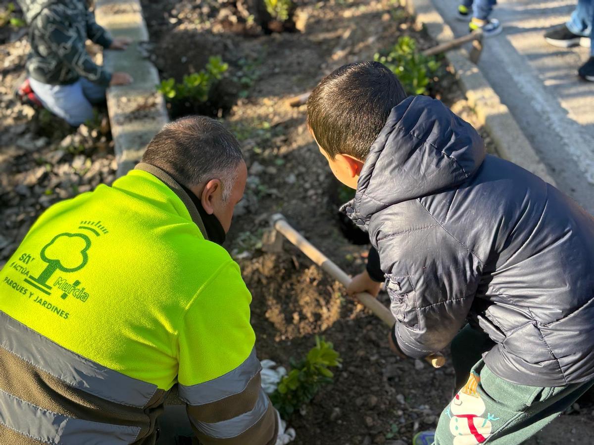Plantación en el CEIP Cristo de la Expiración dentro del Plan Foresta.