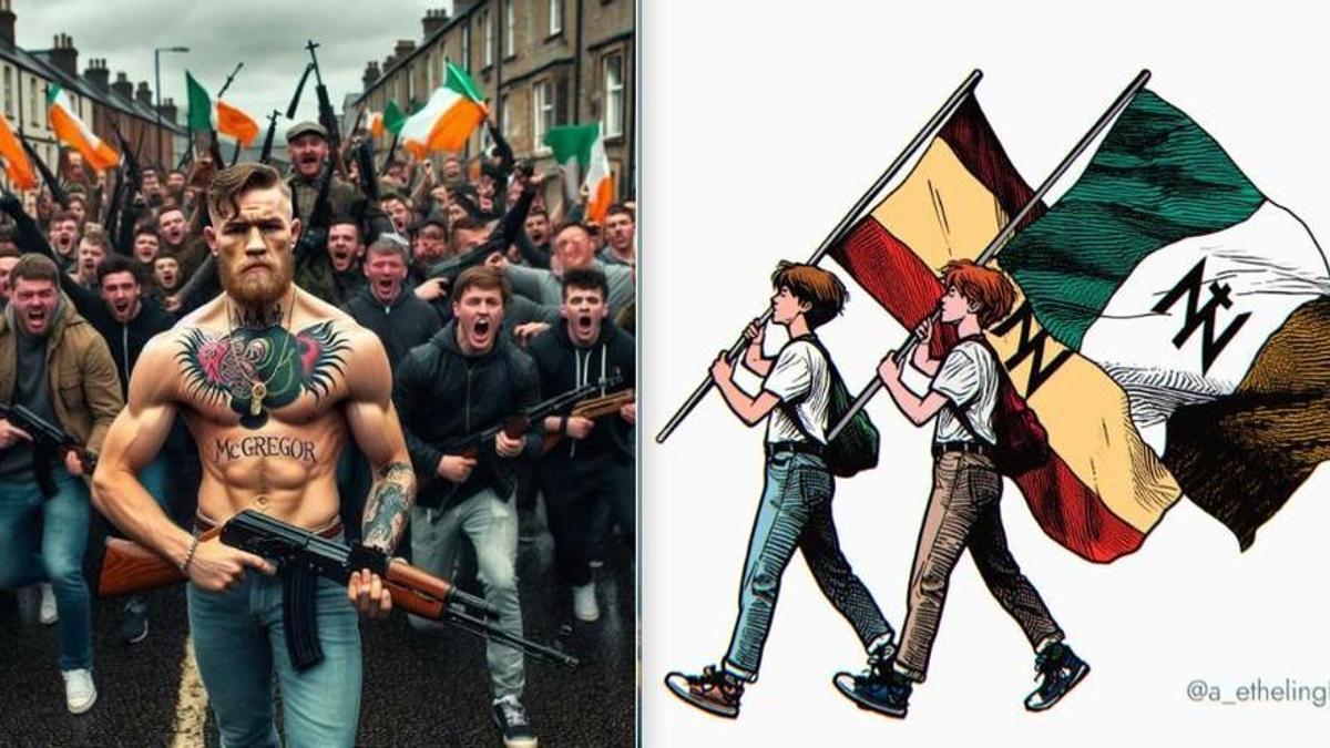 Propaganda llamando a la revuelta xenófoba en Irlanda el 25 de noviembre y propaganda de terminales de Vox uniendo a la causa la marca Noviembre Nacional.