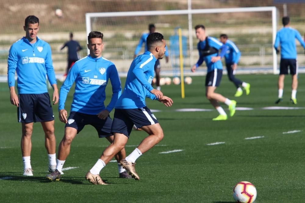 Entrenamiento del Málaga CF.