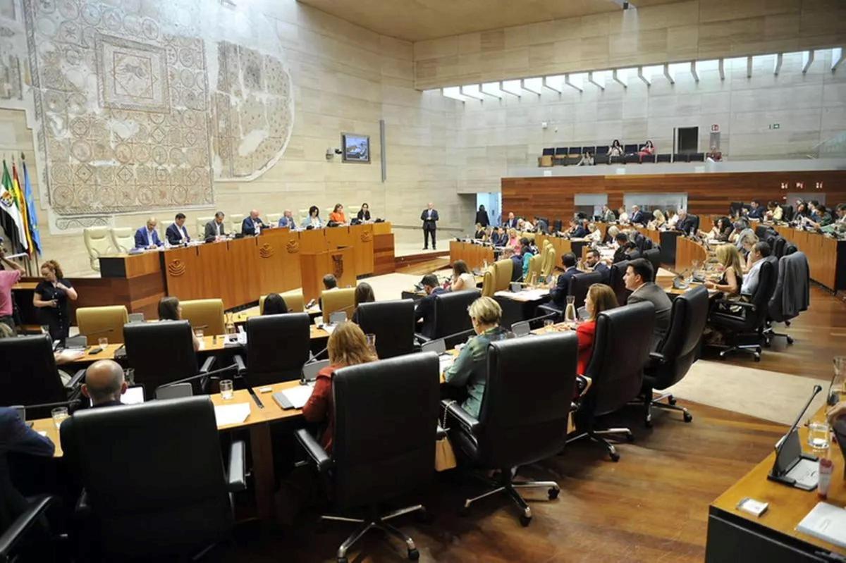 Sesión plenaria en la Asamblea de Extremadura.