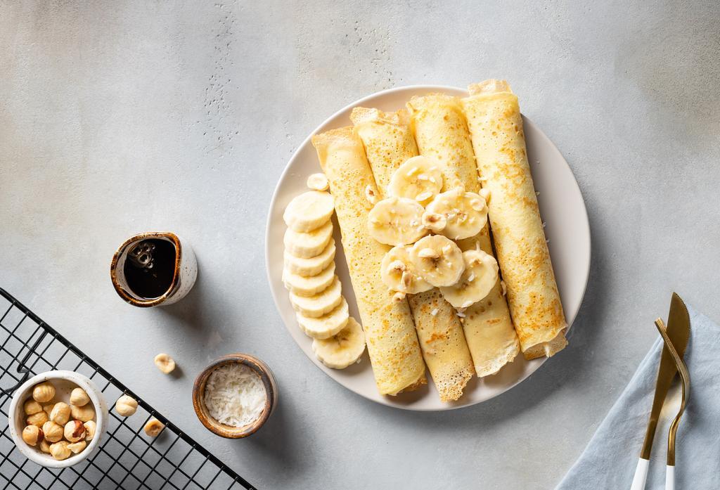 Los panqueques de plátano son un delicioso desayuno.
