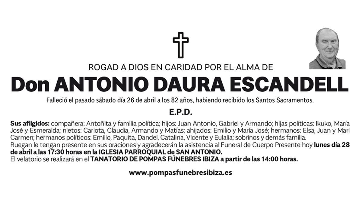Esquela Antonio Daura Escandell