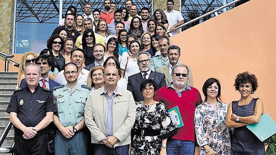 Los participantes en las jornadas contra violencia de género.