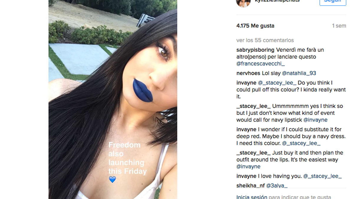 ¿Azul para los labios? Sí, según Kylie Jenner