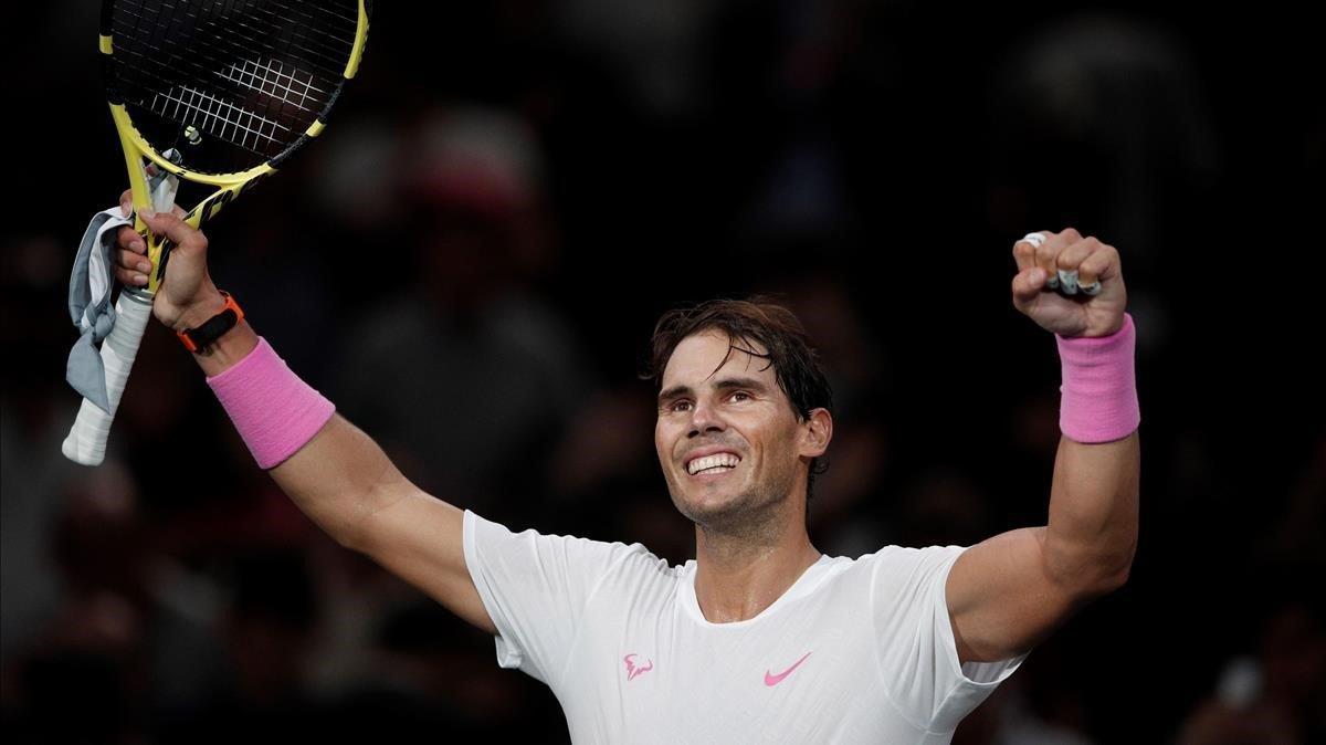 rpaniagua50679883 paris france 31 10 2019 rafael nadal of spain celebrate191031220032 rpaniagua50679883 paris france 31 10 2019 rafael nadal of spain celebrate191031220032