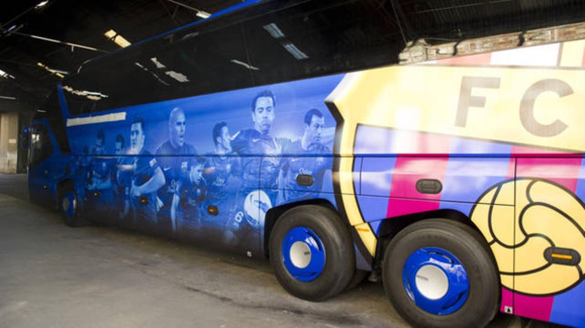 El nou autobús del Barça. El nou autobús del Barça.