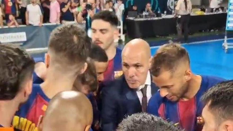 El Barça de fútbol sala muestra su agradecimiento a sus aficionados tras perder la Copa del Rey