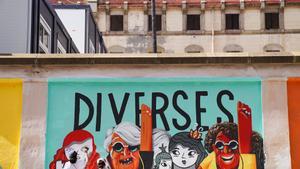 Juntes, diverses i rebels: així són les dones del nou mural de la Model