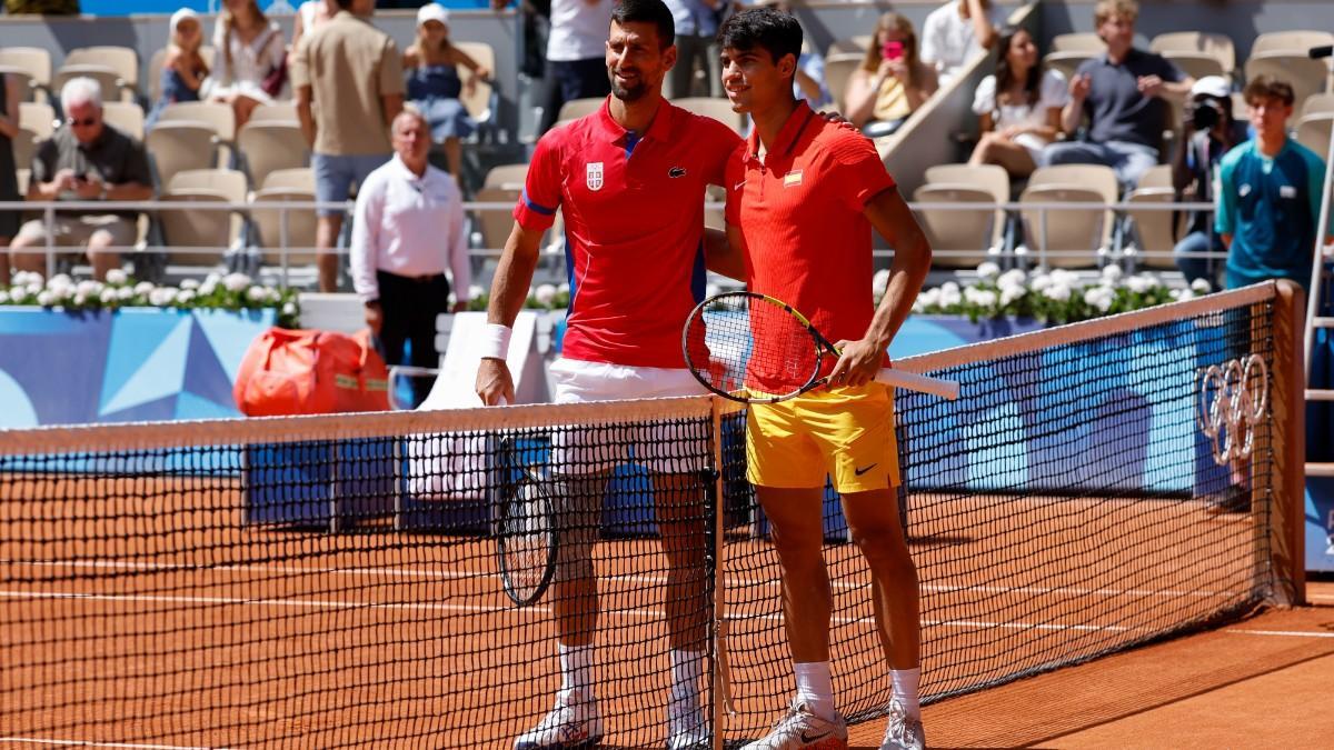 Djokovic y Alcaraz, antes del partido