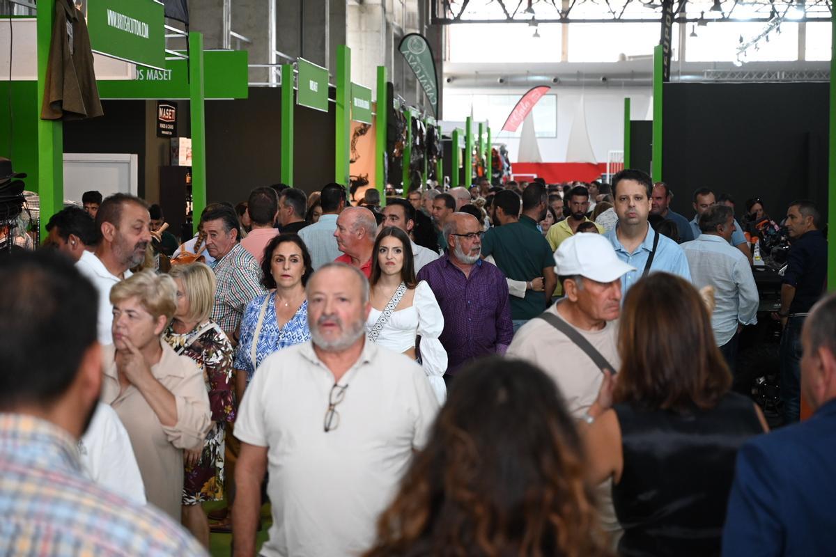 El público abarrota uno de los pasillos de la feria, este domingo.