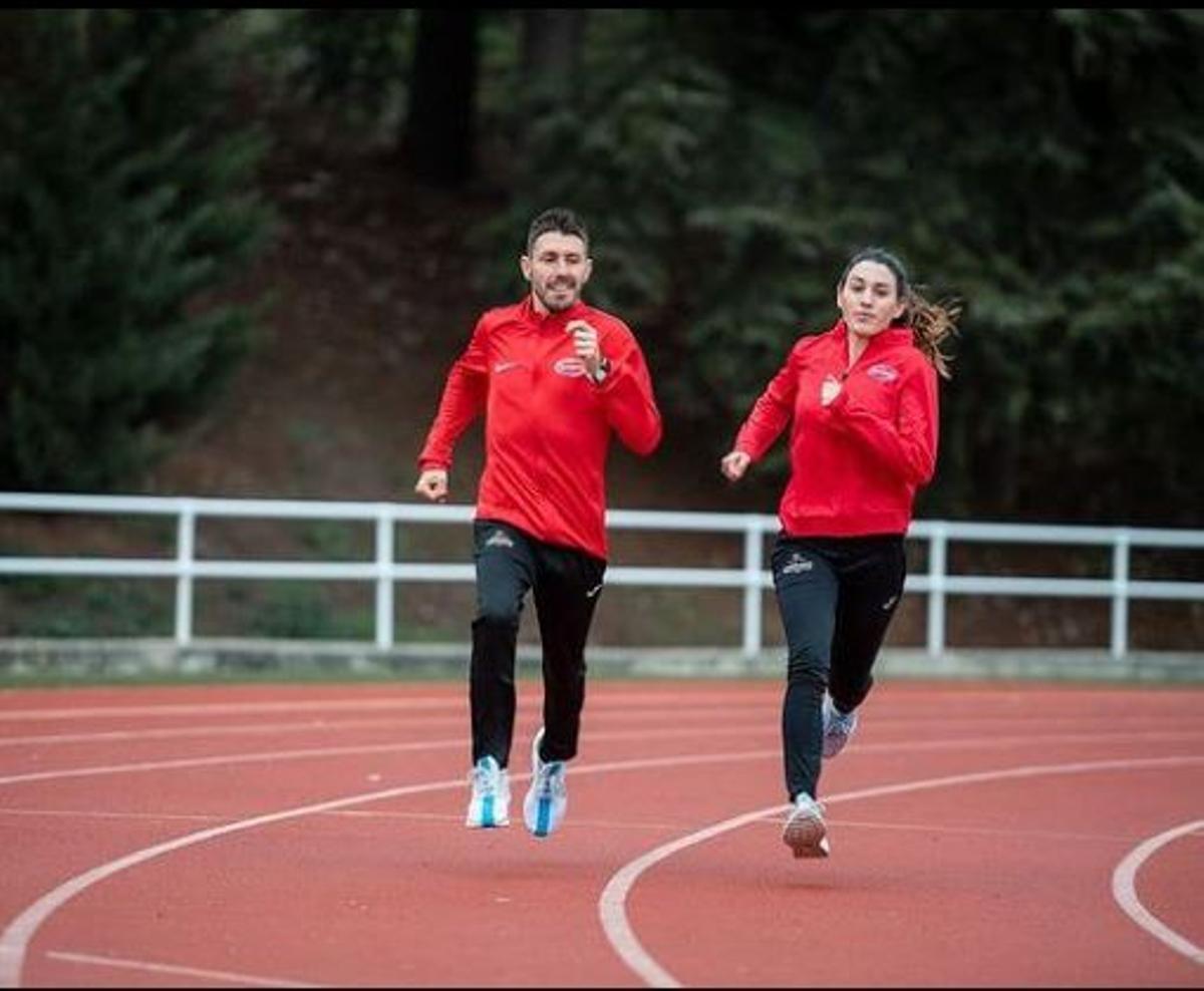 Chiki y María José, durante un entrenamiento