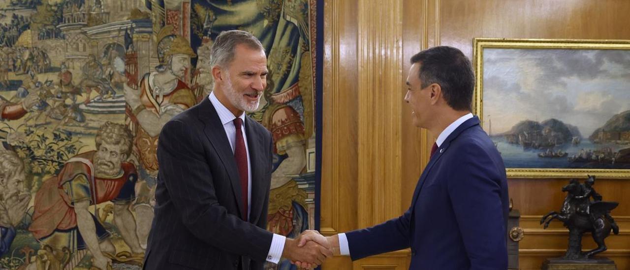 Felipe VI recibe a Pedro Sánchez en el marco de la ronda de contactos para designar nuevo candidato al Gobierno de España