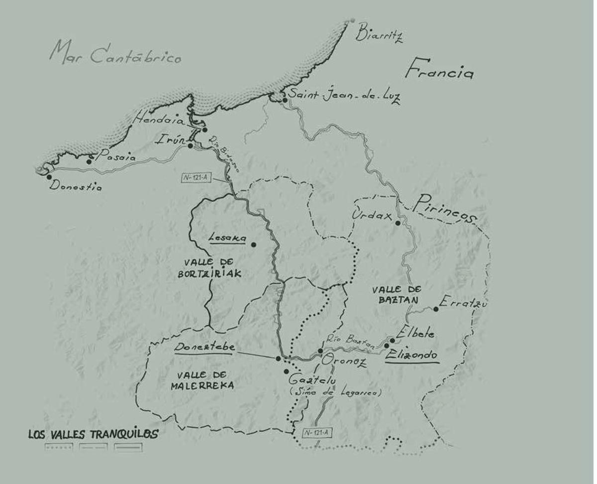 Mapa incluido en ‘Las que no duermen. NASH’ con las localizaciones del universo literario de Dolores Redondo.