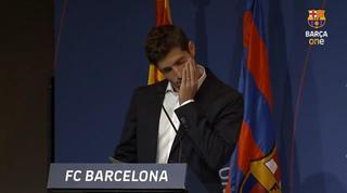 Sergi Roberto, entre lágrimas: "Un auténtico honor coger el relevo de Xavi, Andrés, Leo, Busi, Puyol... "